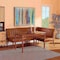 Baxton Studio Daymond Mid-Century Modern Tan Faux Leather and Walnut Brown Finished Wood 3-Piece Dining Nook Set 186-11352-9305-Zoro - alternate 7